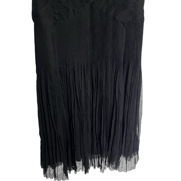Vintage Y2K Elie Tahari Silk Micro Pleated Witchy Mini Dress Goth Black Size 4 - Picture 7 of 14